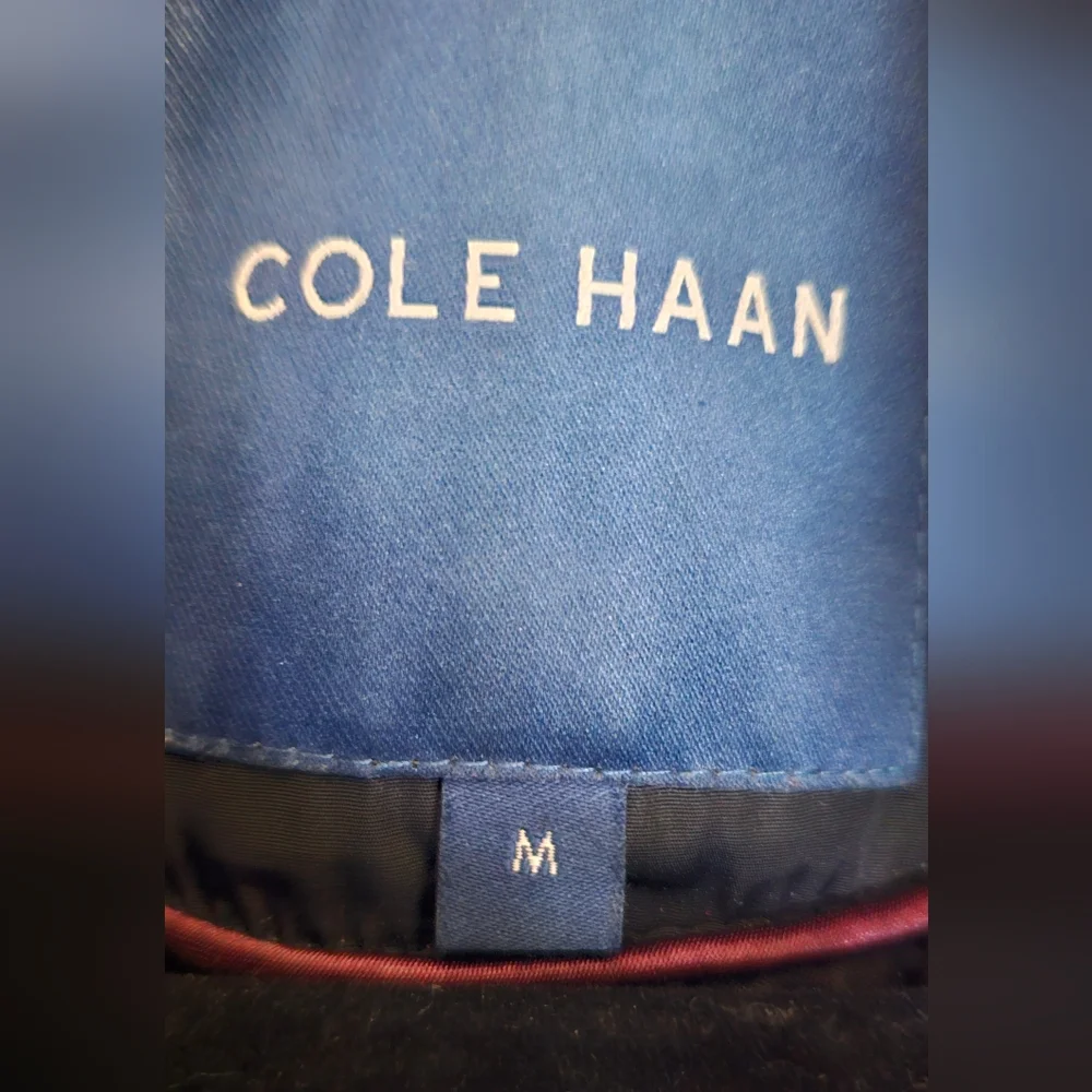 Cole Haan Down & Feather Anorak Puffer Coat - Medium Black & Gold, Double Zipper - Picture 4 of 8